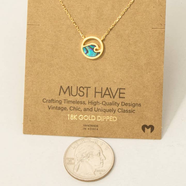 Fame Accessories - Wholesale Pendant/Charm Necklace - Wave Coin Pendant Necklace2
