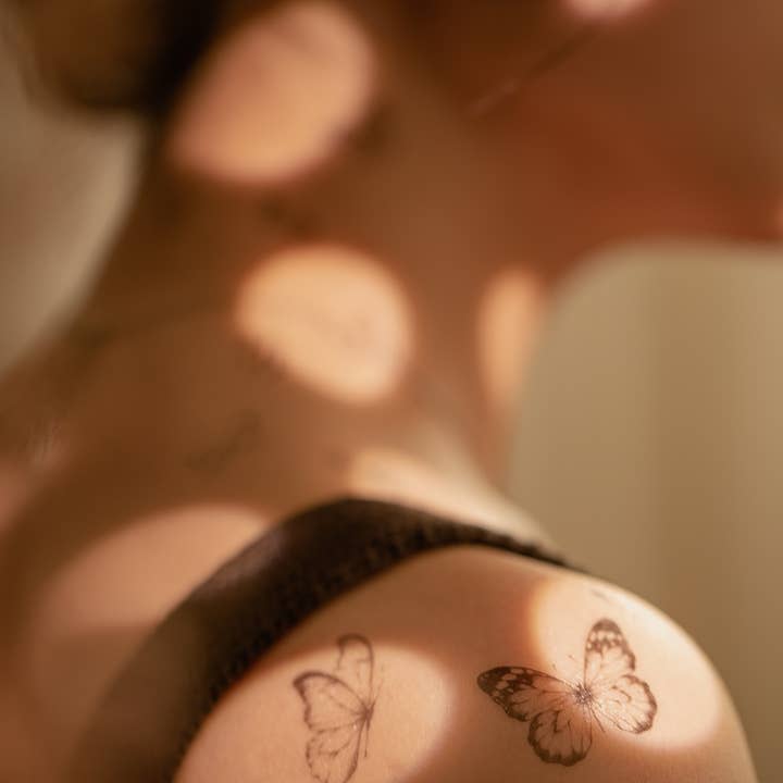 PAPERSELF - Wholesale Temporary Tattoo - Black Butterflies Temporary Tattoo