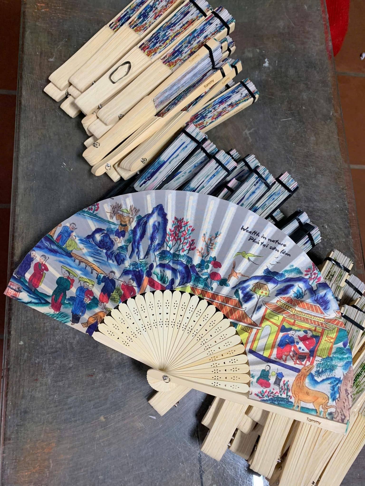 Tonkin Handicraft - Wholesale Party/Paper Folding Fan - Customized Wedding Paper Folding Fan 7