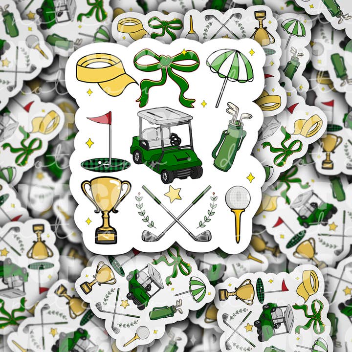 DC 1748 - Golf set Die Cut Sticker for wholesale by It's Transfer Time