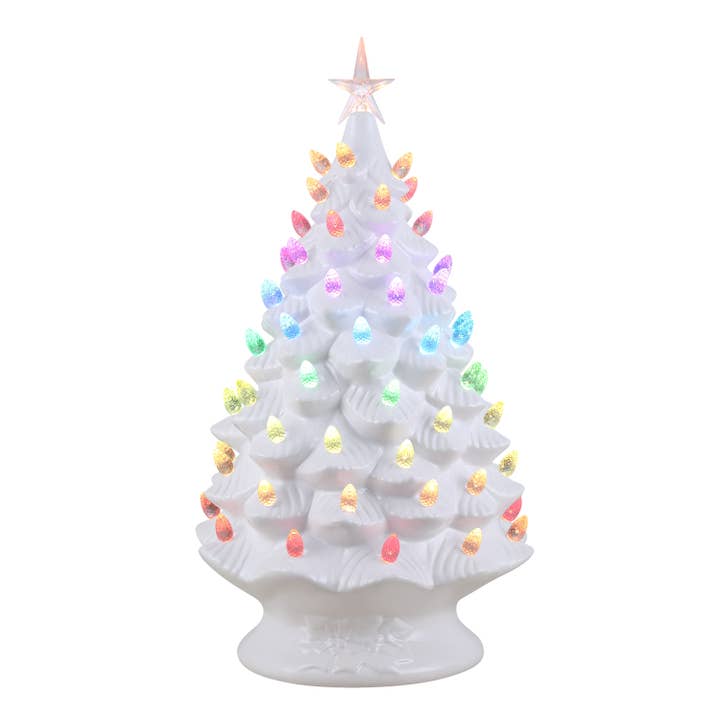 24 In. Nostalgic Ceramic Tree With RGB Lightshow for wholesale by Mr. Christmas