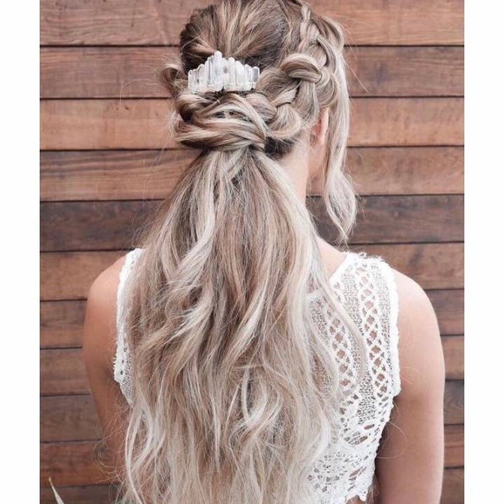 Bondhu Jewelry – wholesale Hårnålar – klar Crystal Quartz sten hårnål kam tillbehör5