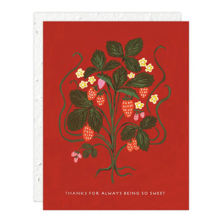 Seedlings - Venta al por mayor Tarjetas de agradecimiento - Dulce Brote de Fresa - Mini Tarjeta de Agradecimiento 6,35 cm x 8,89 cm