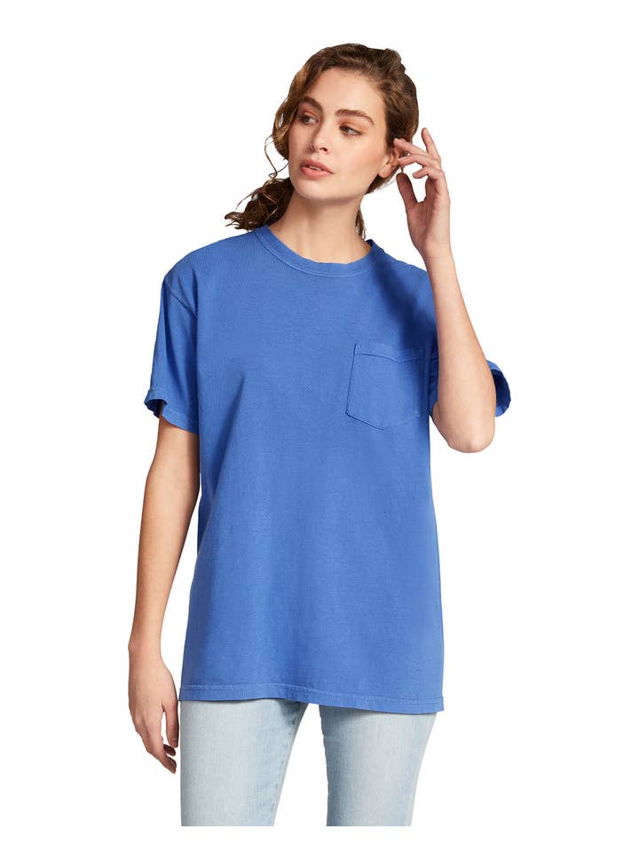 Total Apparel - Wholesale T-Shirt - Unisex - Comfort Colors Garment-Dyed Pocket Blank T-Shirt | 6030CC57
