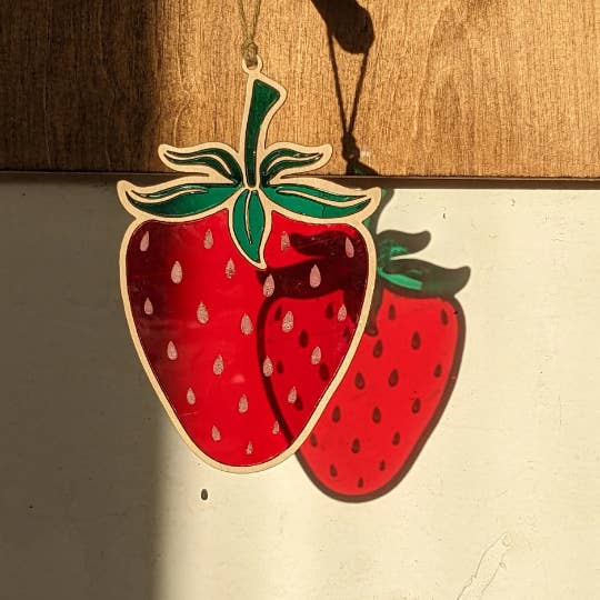 Bristol Design Forge Ltd - Wholesale Suncatcher - Strawberry Window Hanging Faux Stained Glass Cut Acrylic5