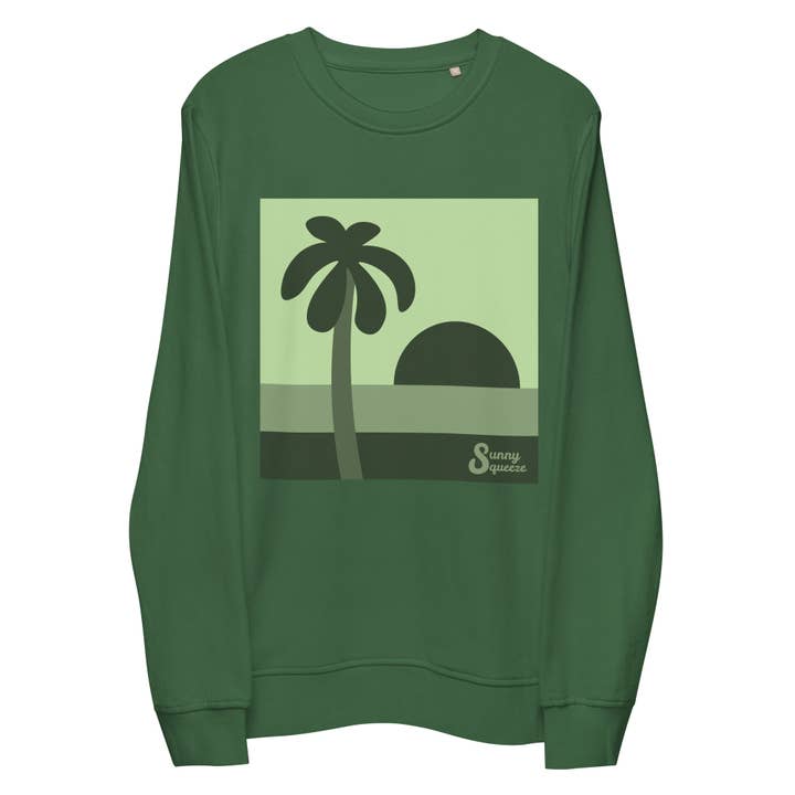 Green Beach Dreams | Unisex Organic Sweatshirt | Green for wholesale by Sunny Squeeze