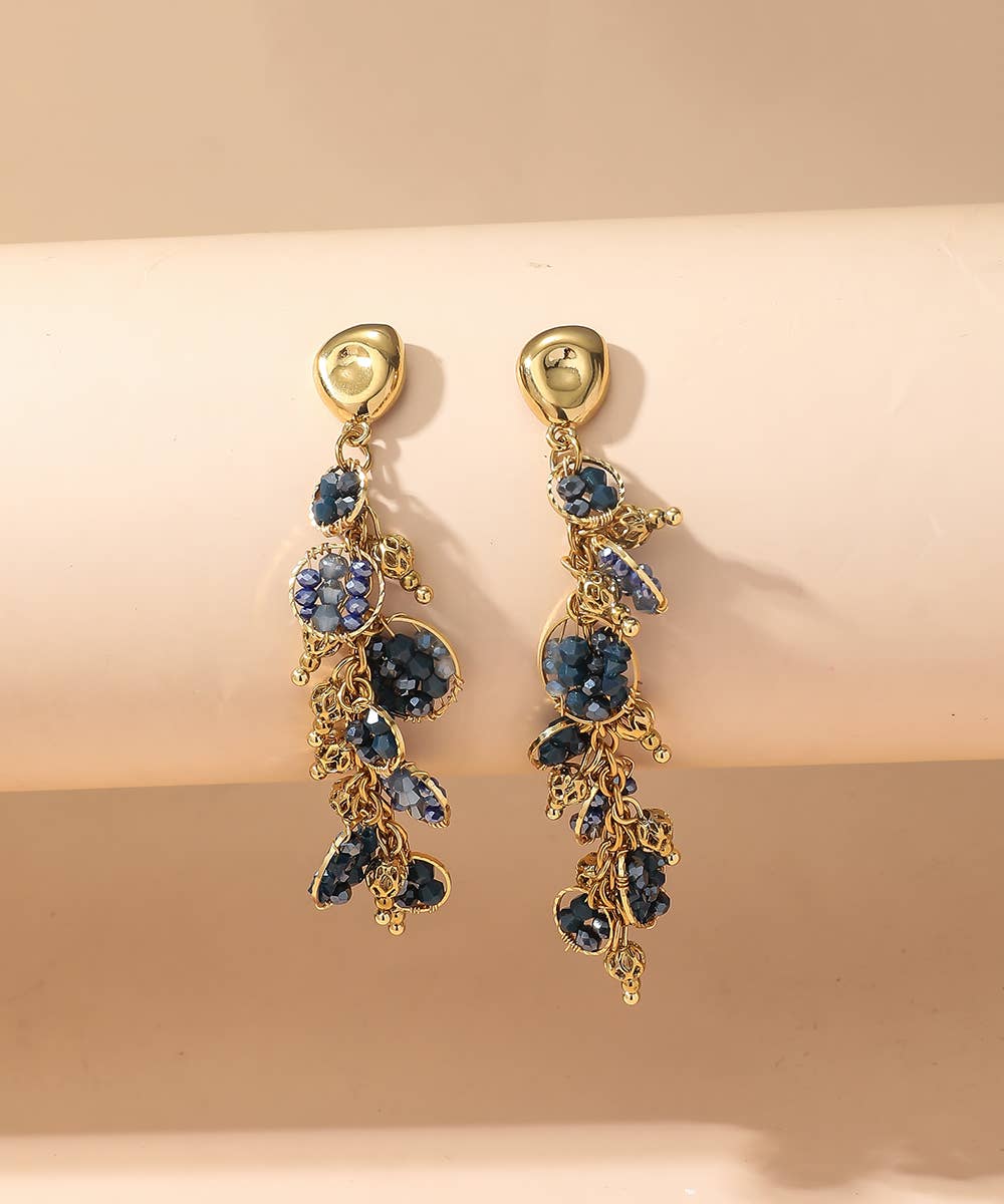 Blossom bijoux - Wholesale Dangle Earrings - BO Nail Stainless Steel Crystal Beads 25BOA0025