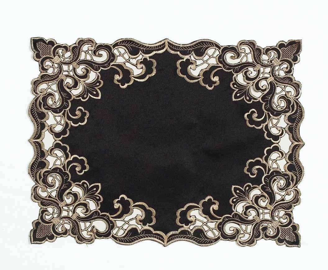 Decozen - Wholesale Tablecloth - Black Gold Table Linen Polyester Fabric0