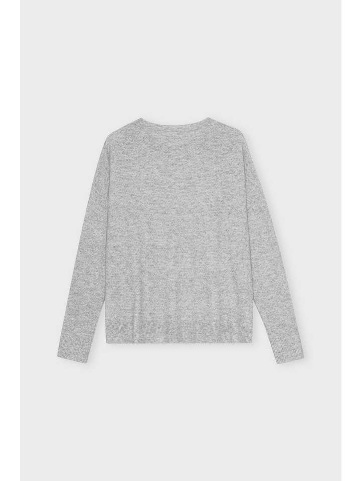 gris claro melange molly knit merino - gris claro jaspeado de venta al por mayor en Faire2