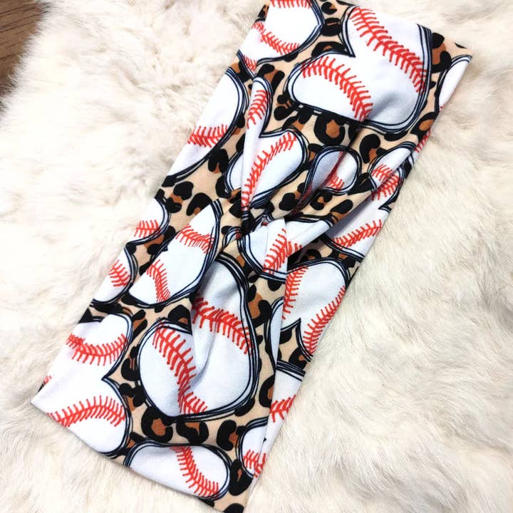 Bandeau Leopard Baseball Hearts pour la vente par Cash & Drix Wholesale