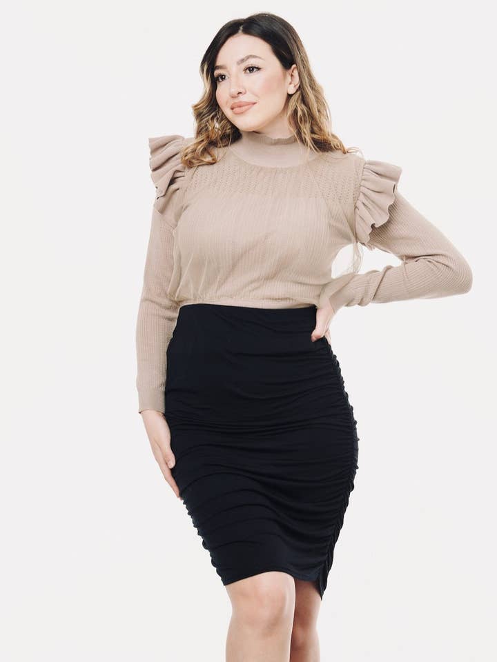 Amawrap – wholesale Skirt – Women’s – Ruched Maternity Skirt - Black