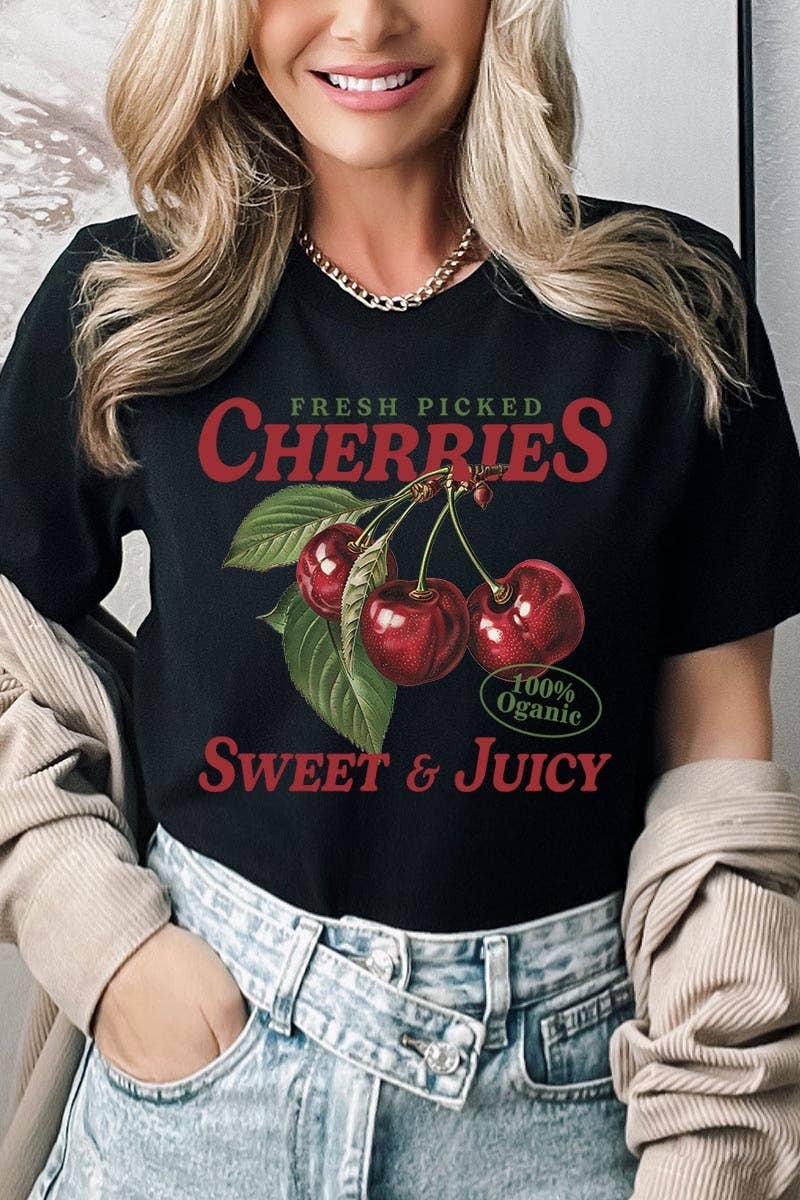 COLORBEAR - Wholesale T-Shirt (Graphic) - Women's - Fresh Picked Cherries Graphic Tee2