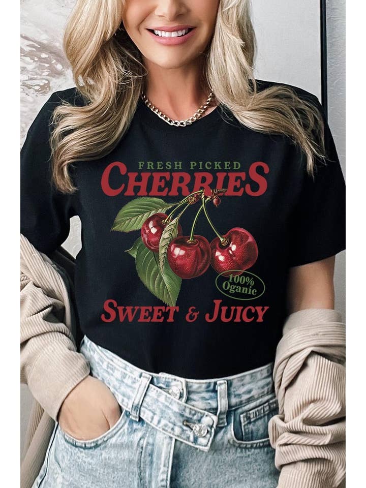 COLORBEAR - Wholesale T-Shirt (Graphic) - Women's - Fresh Picked Cherries Graphic Tee2