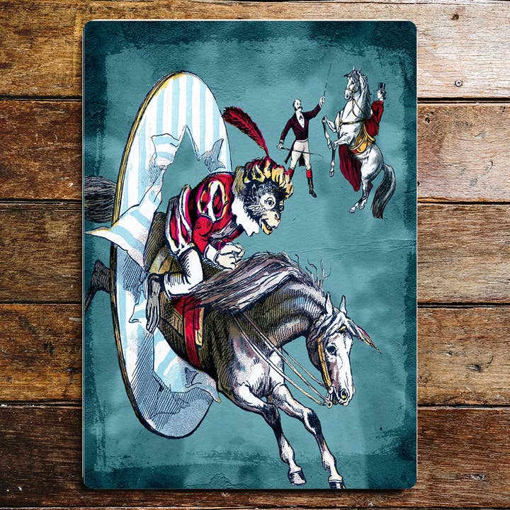 The British Metal Signs Company - Wholesale Sign - Circus Horse Clowns Monkey Metal Sign Plaque