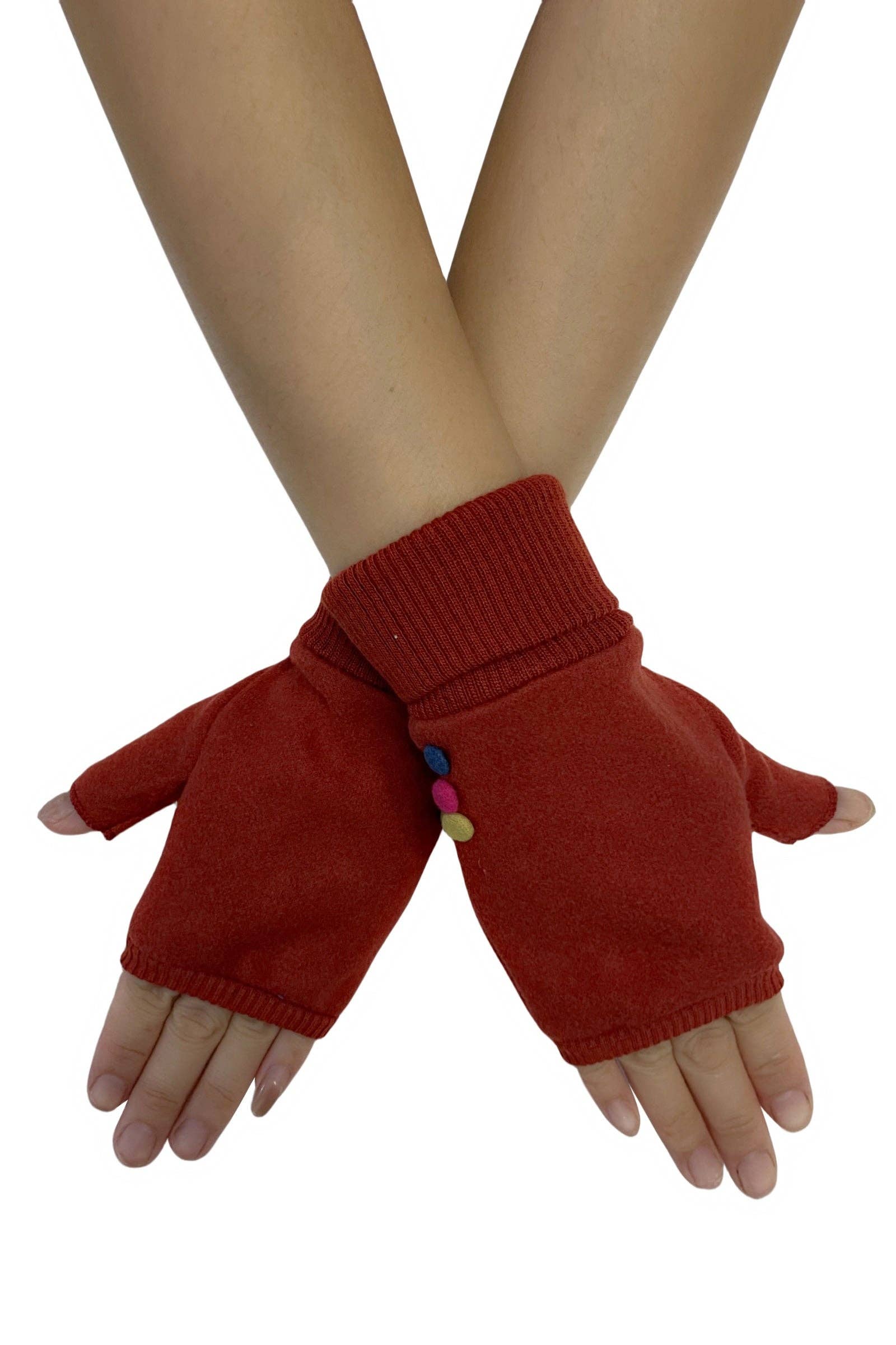 Fashion Scarf World – wholesale Gloves – Women's – Elasticated Plain Button Fingerless Gloves6