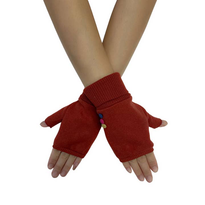 Fashion Scarf World – wholesale Gloves – Women's – Elasticated Plain Button Fingerless Gloves6