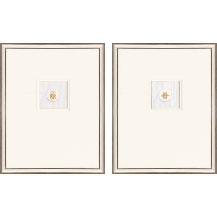 Set Of Two Insect Intaglio I Silver Framed Print Wall Art for wholesale by HomeRoots