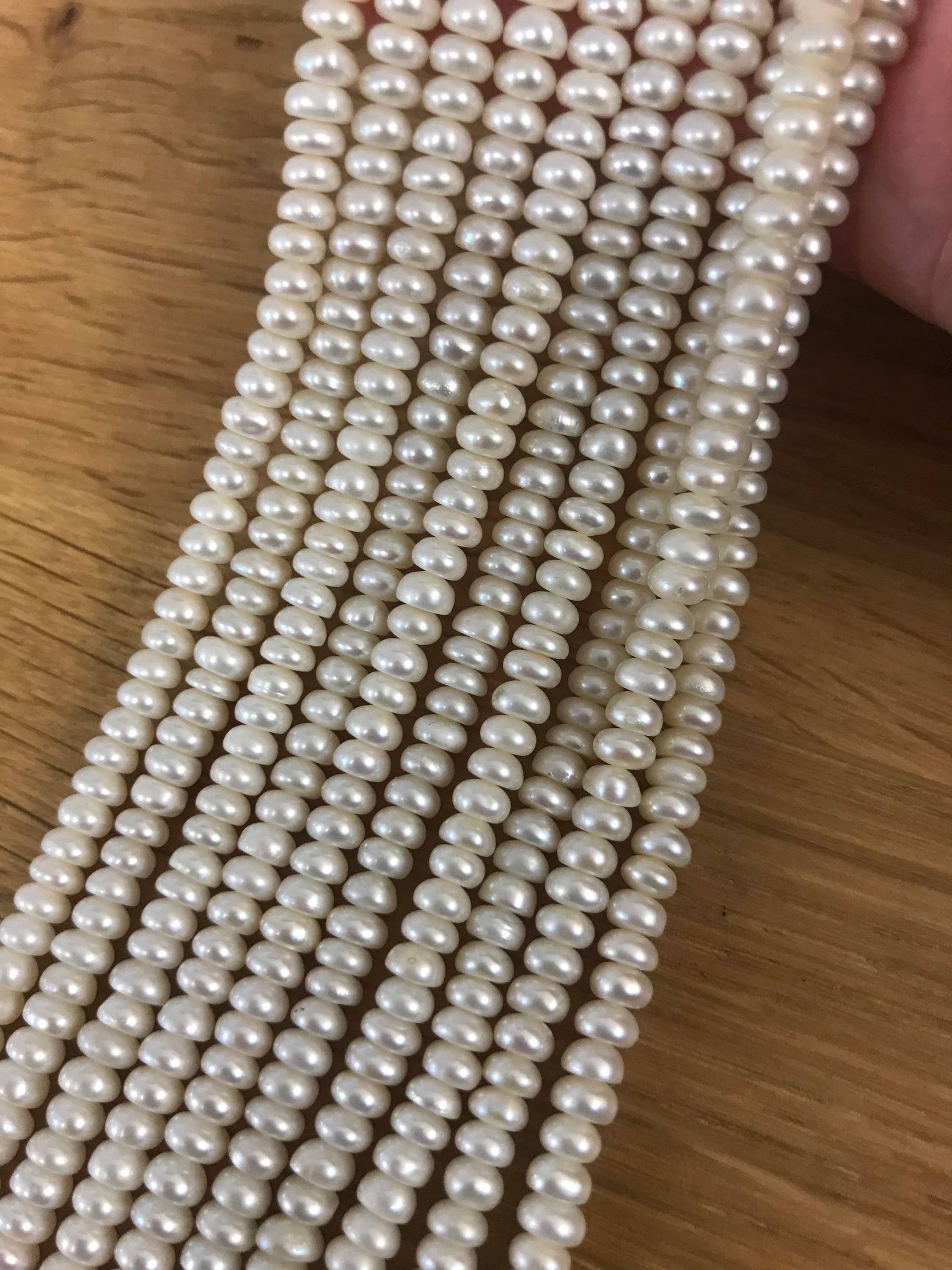 The Bead Bazaar - Vente Perle - Perles d'eau douce à boutons délicats, perles d'eau douce mauves de 5 x 6 mm, petites perles d'eau douce pour collier, perles en vrac pour la fabrication de bijoux7