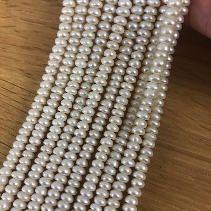 The Bead Bazaar - Vente Perle - Perles d'eau douce à boutons délicats, perles d'eau douce mauves de 5 x 6 mm, petites perles d'eau douce pour collier, perles en vrac pour la fabrication de bijoux7