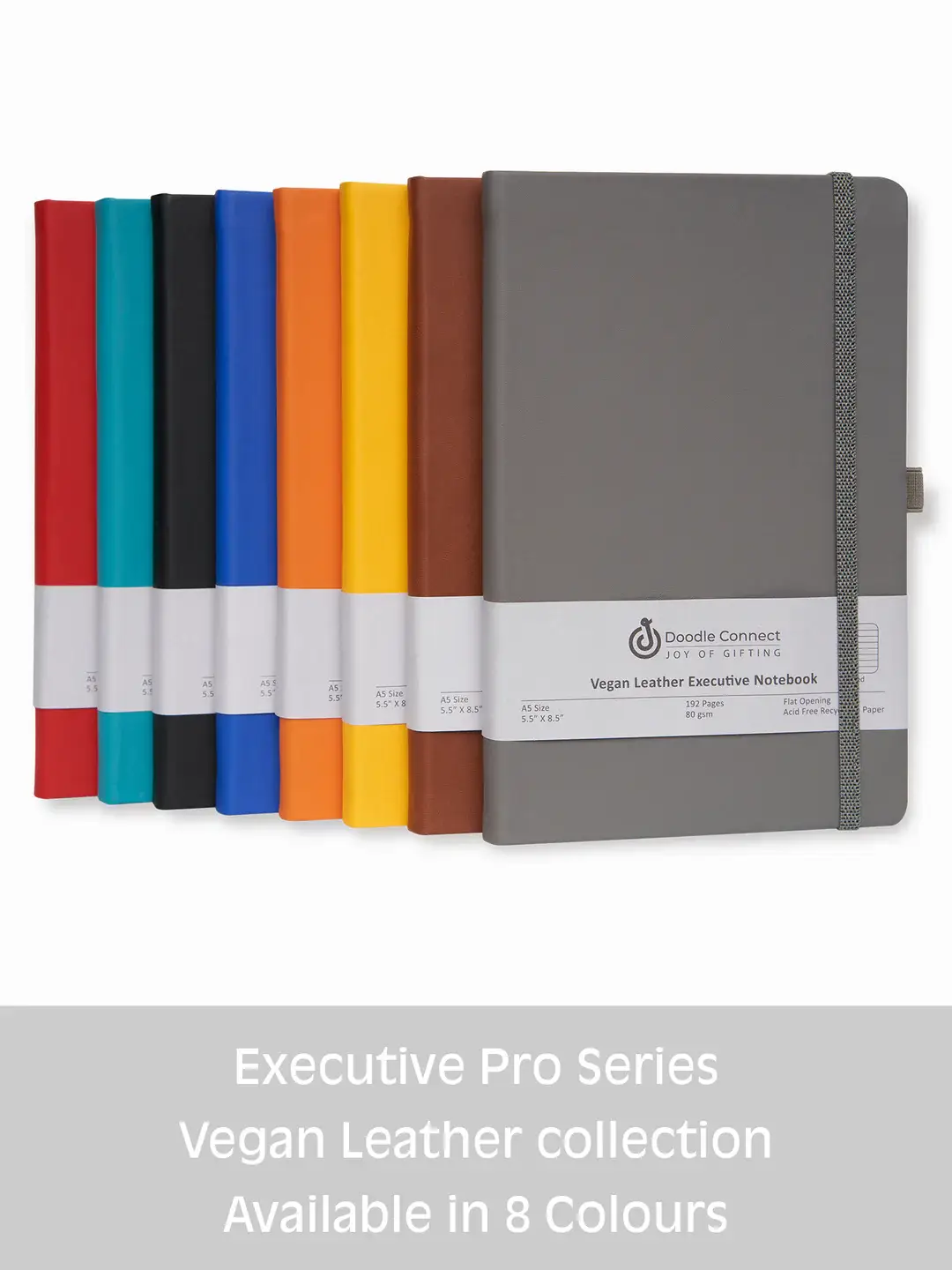 Doodle - Wholesale Notebook - 8.50 x 5.50in - A5 Notebooks - Vegan Leather - LINED6