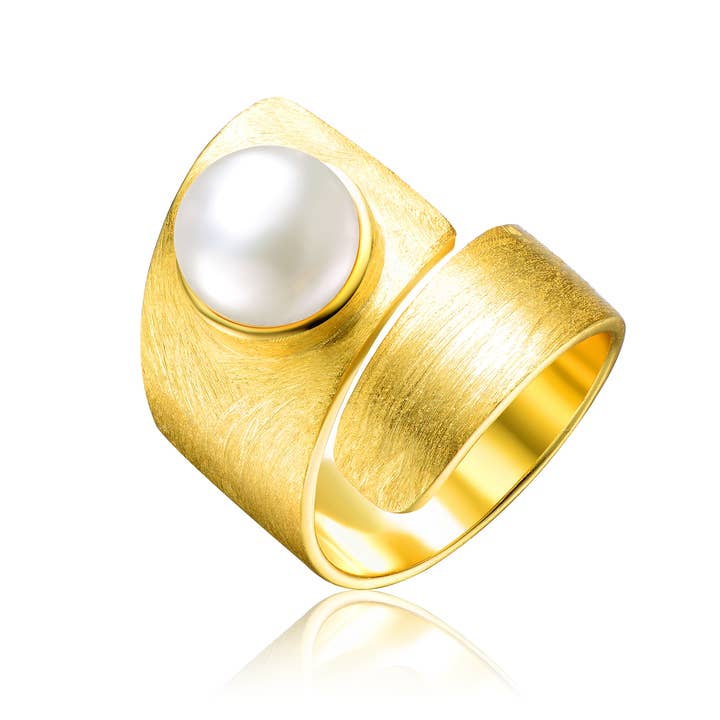 Sterling Silver Adjustable Freshwater Pearl Ring(8551) for wholesale by Genevive