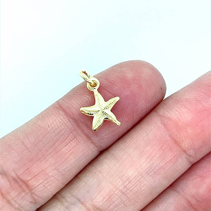 The Bead Bazaar - Wholesale Individual Charm/Pendant - 18K Gold Filled Mini Starfish Charm