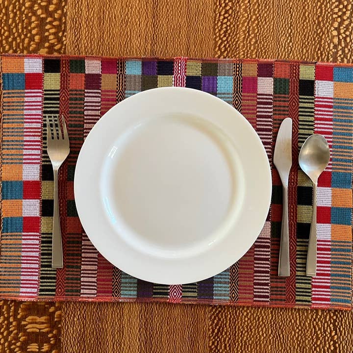 Set de table en coton tissé à la main, multicolore pour la vente par Jump That Moon