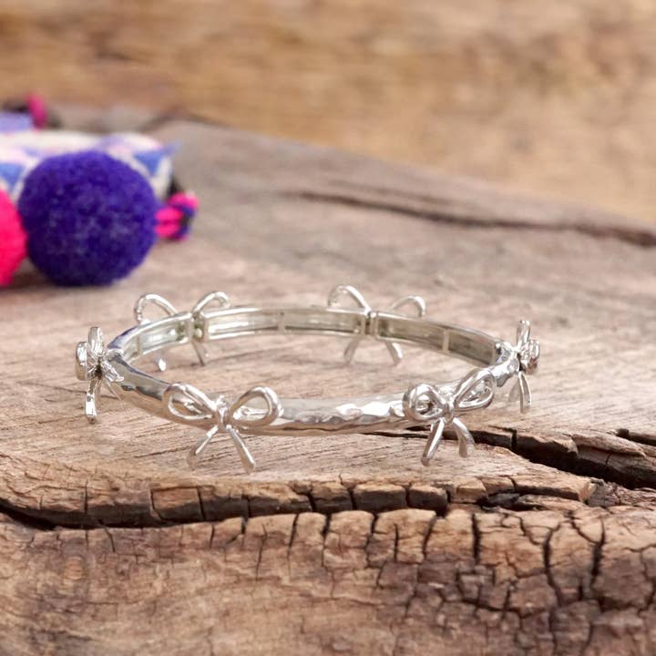 PennyLine inc - Wholesale Bangle Bracelet - Bow Bangle Bracelet - Gold Silver Tone