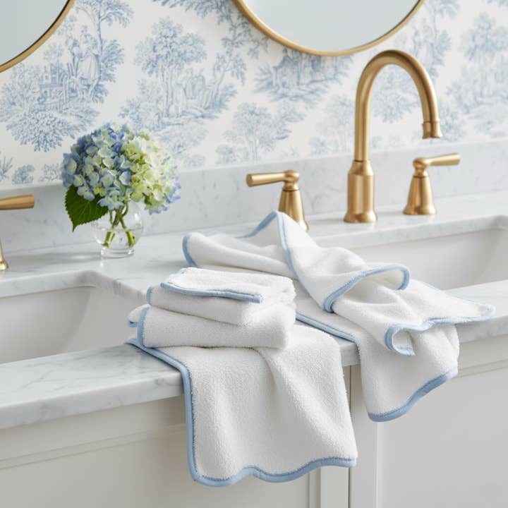 Lotus Linen – wholesale Bath mat – Luxury Scallop Piping Cotton Bath Mat40