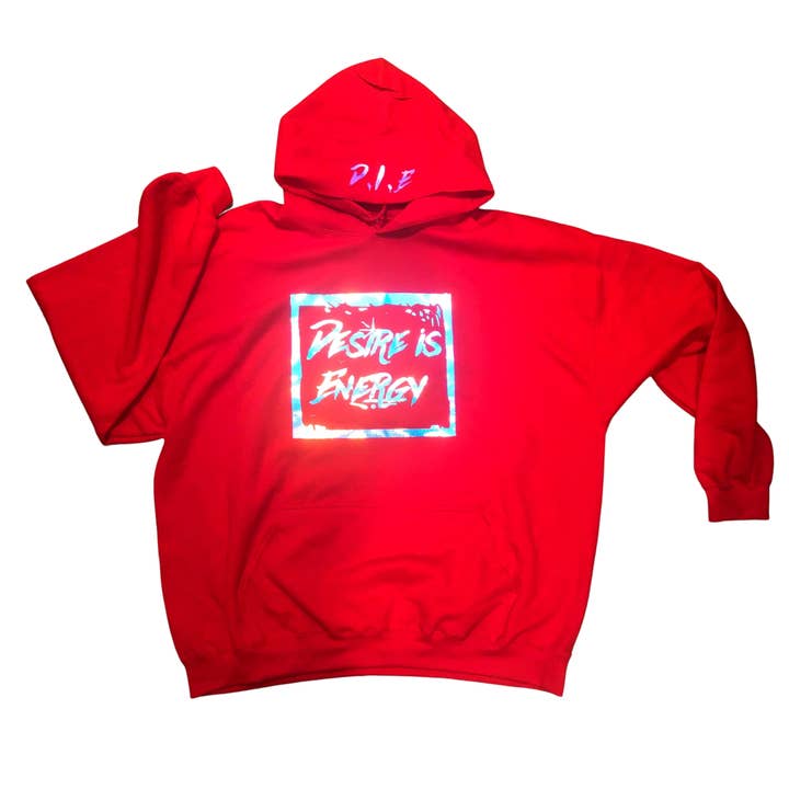 Desire is Energy - Red Reflective Hoodie for wholesale by Desire Is Energy