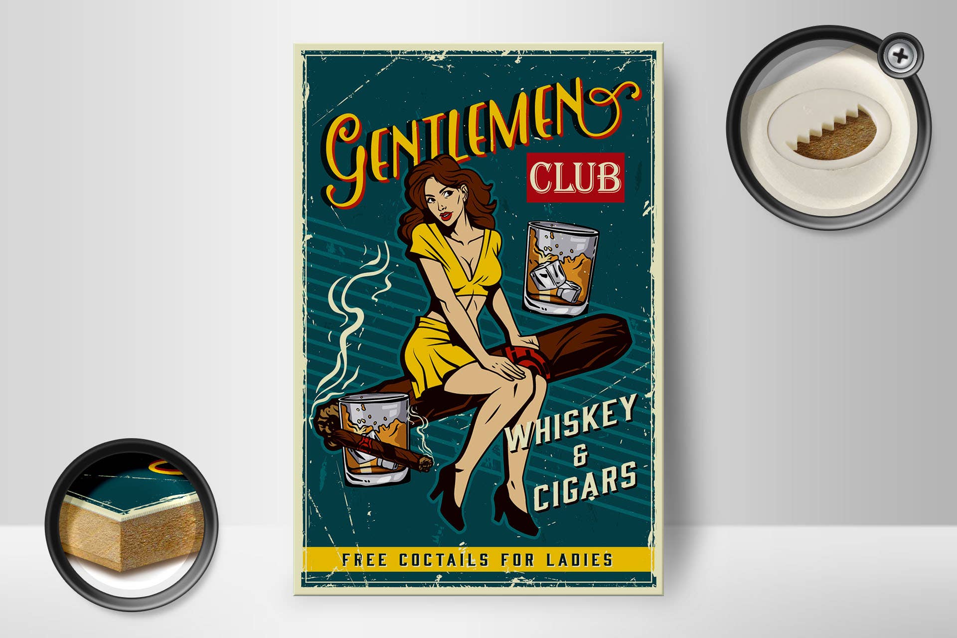 Femer - Wholesale Sign - Wooden Sign Saying 20x30cm Gentlemen Whiskey and Cigars Club1