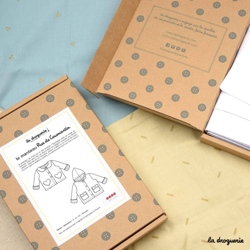 LA DROGUERIE - Venta al por mayor Kits de costura - Patrón de costura del abrigo de bebé "Rue de Caumartin"3