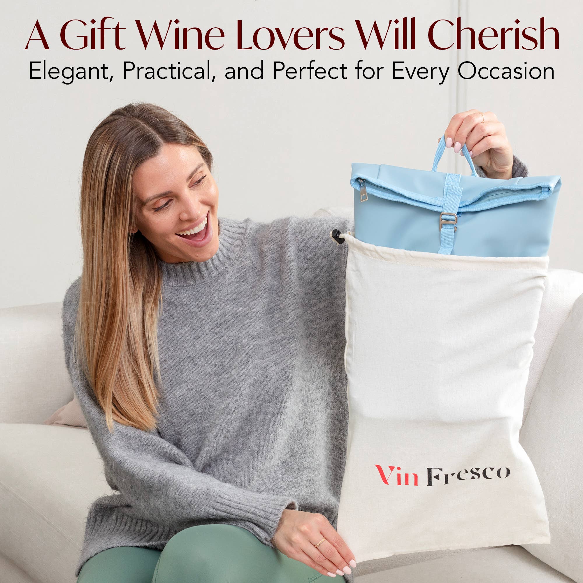 Vin Fresco - Vente Sacs pour bouteilles de vin - Sac à dos à vin à deux bouteilles Vin Fresco avec rabat roulant13