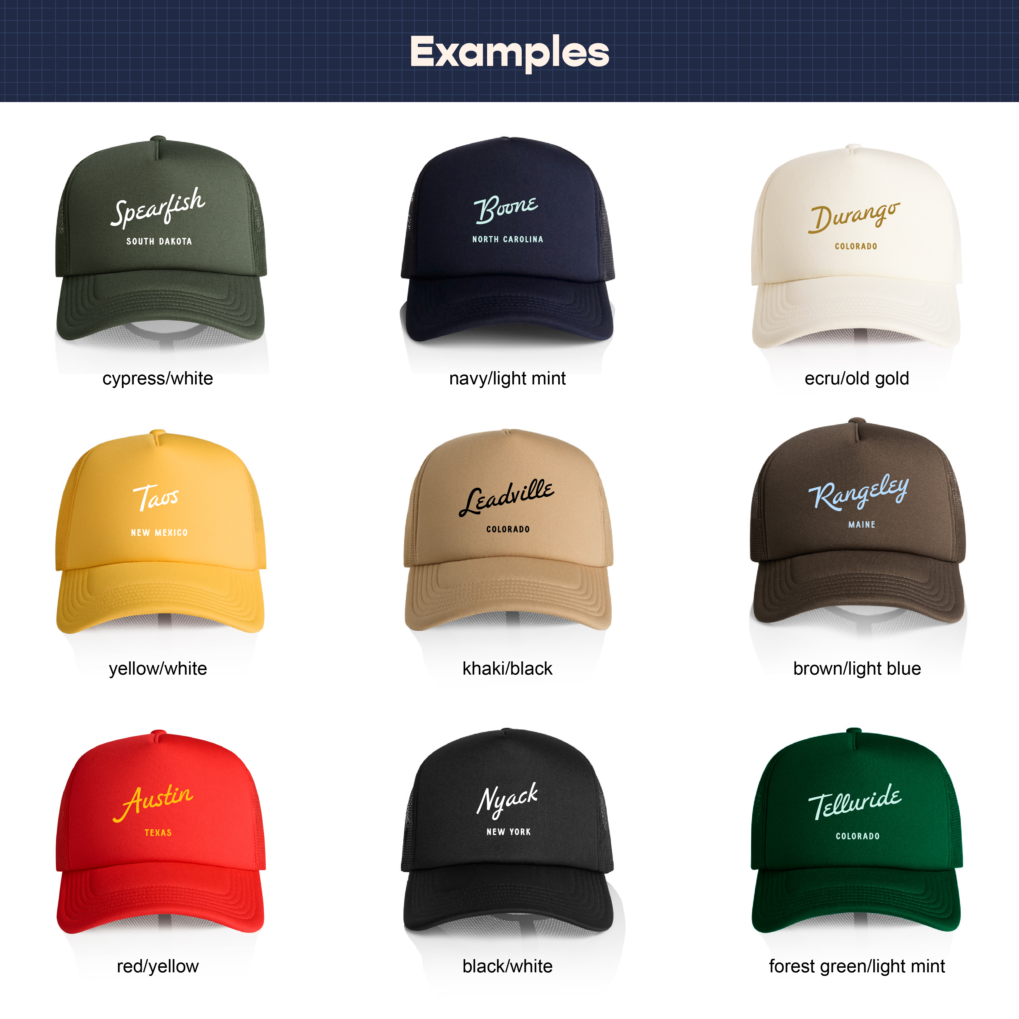 Endless August Supply Co. - Wholesale Trucker Hat - Unisex - Custom Script City Trucker Hat | Name Drop Hat | Local Hat5