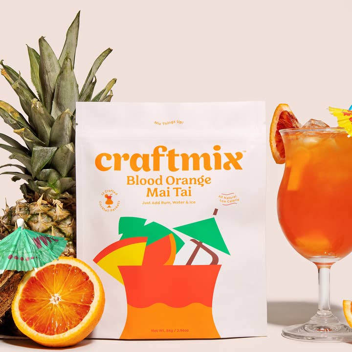 Blood Orange Mai Tai Cocktail Mixer - 12 Servings Multipack for wholesale by Craftmix