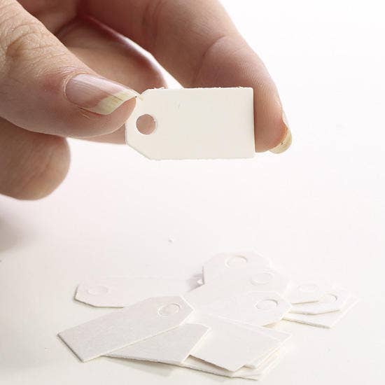 Factory Direct Craft - Wholesale Gift Tag Label - Mini Blank Paper Jewelry Tags (Pack of 25) - 1" x 1/2"  1