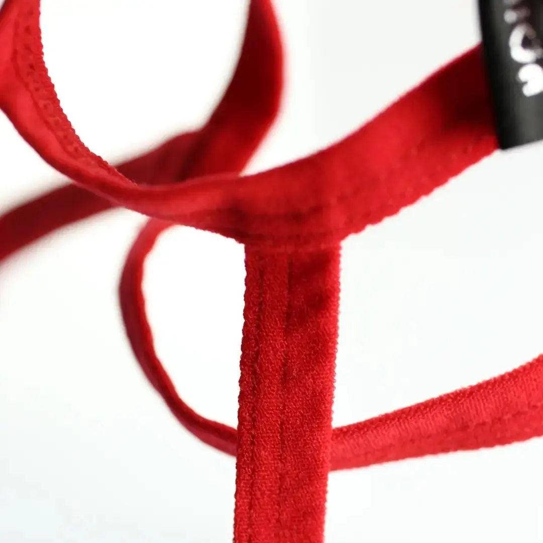 DomiGe – Großhandel Unterwäsche – Herren – Herren Netz-String aus Nylon mit offenem Frontloch und U-förmig konturierter Tasche, T-Back4