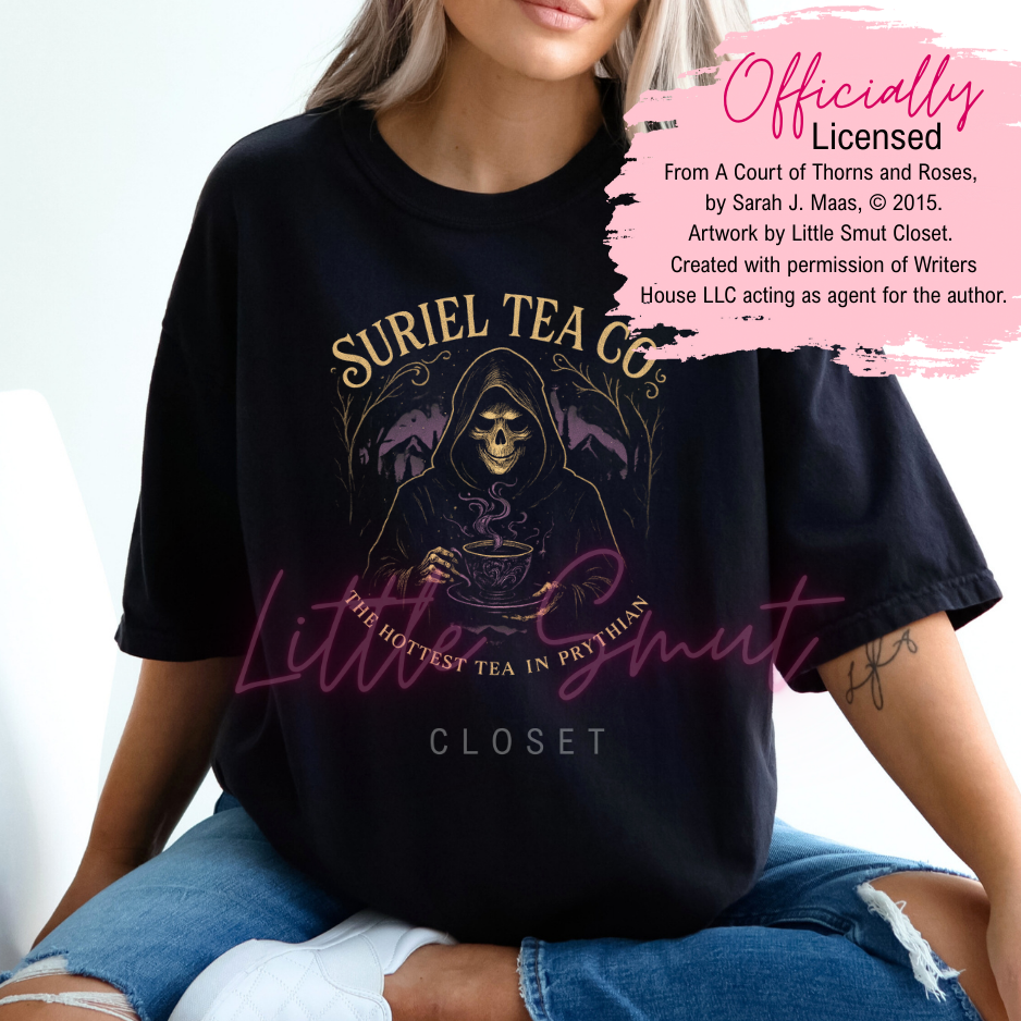 Little Smut Closet - Wholesale Screen Printed T-Shirt - Women's - Officially Licensed SJM Suriel  Tea Co. Shirt1