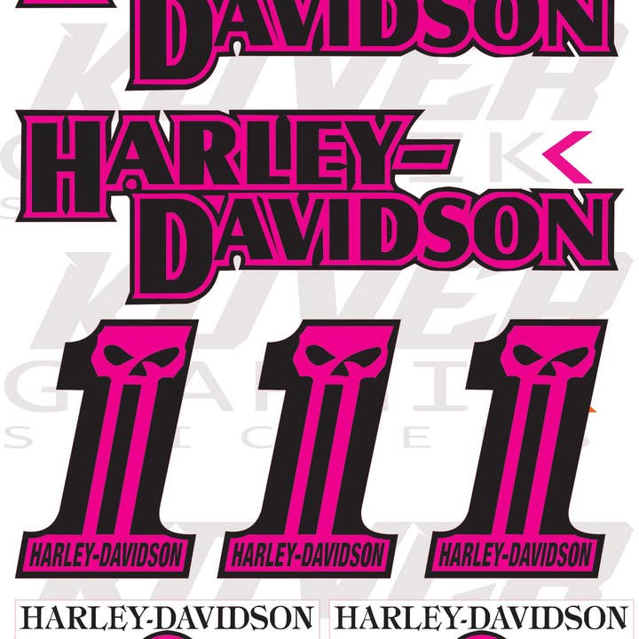 kover graphik - Wholesale Sticker - Harley Davidson Skull & Logo Compatible Stickers – Color Pack Sheet | Kover Graphik5
