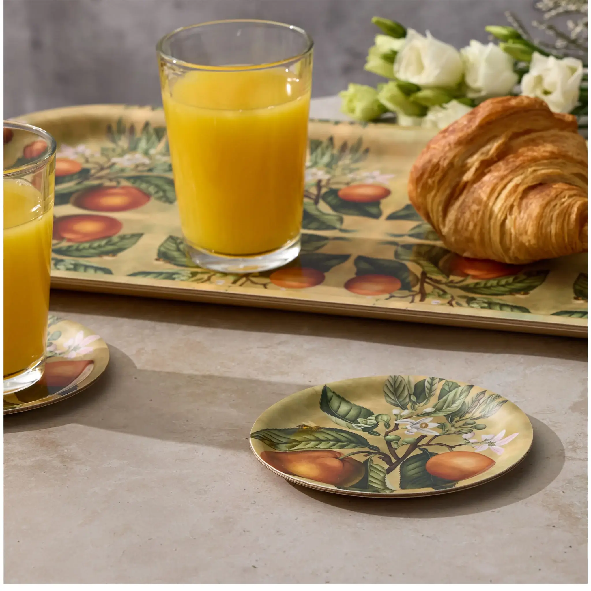 Maure Luxury Gifts - Wholesale Decorative Tray - Kumquats Mini Birchwood Tray | Decorative Wood Serving Tray1