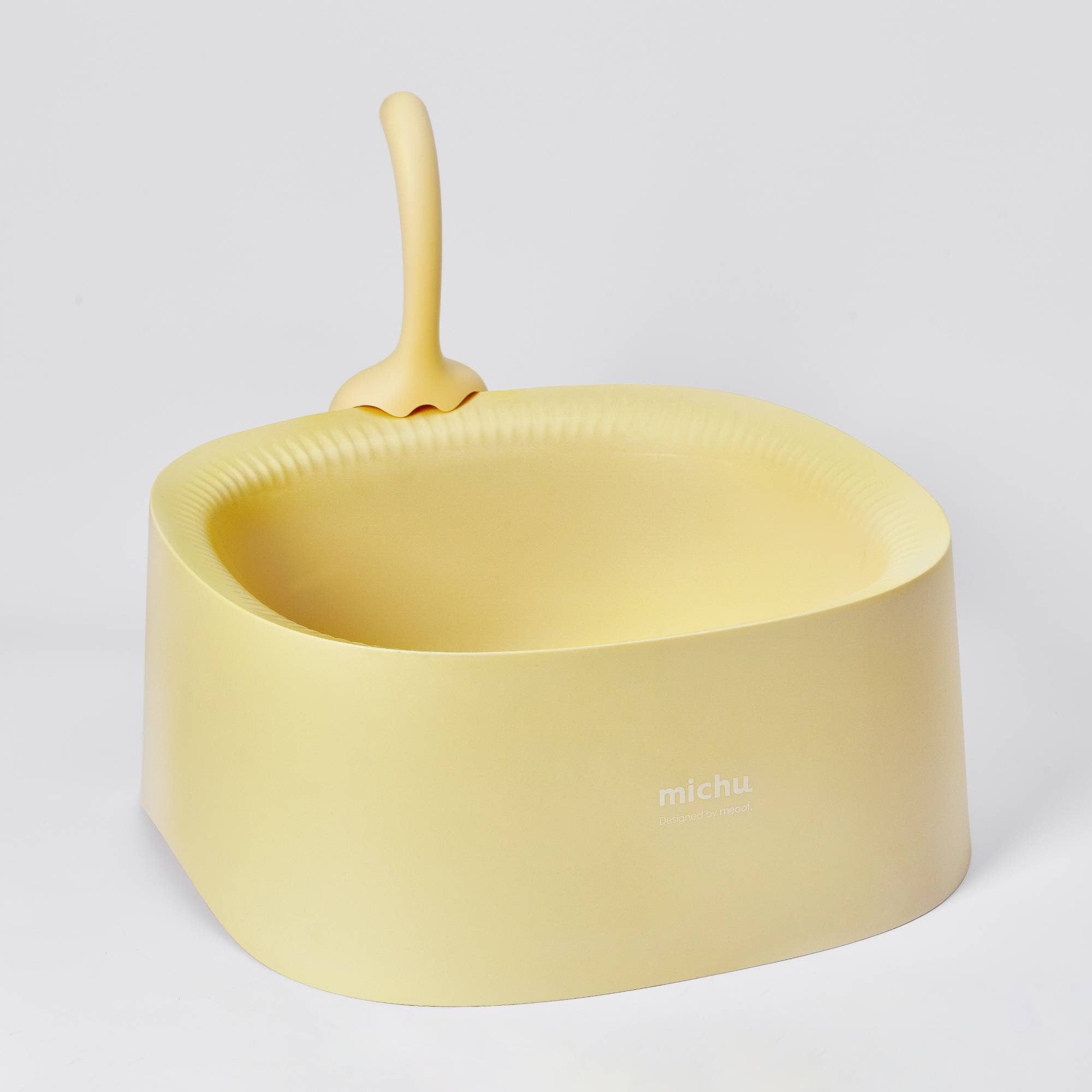 MichuPet - Vente Bac à litière – chat - MichuPet Bac à litière ouvert crème et blanc à bords hauts2