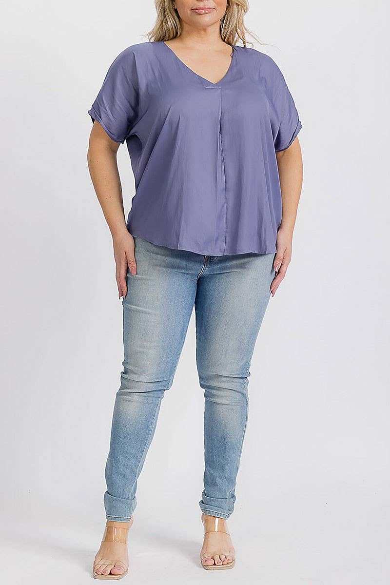 ROUSSEAU - Venta al por mayor Blusa - Mujer - Blusa túnica de manga corta con cuello en V2