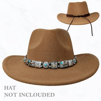 Hat band, Cowboy hat Accessories, Adjustable Fedora Hatband, Unisex Western  Hat Jewelry, Cowgirl Hat band, Hatband for women (Dark Orange, Black