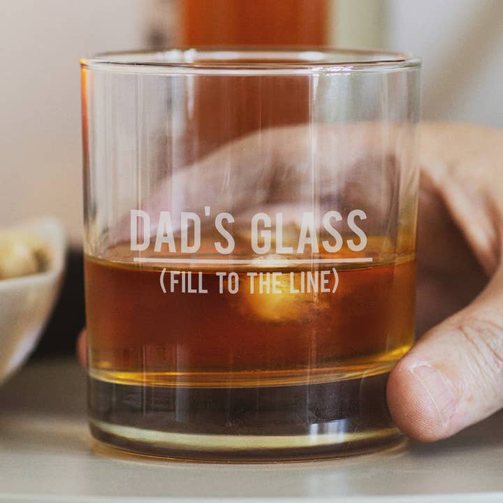 Personalised 'Fill To The Line' Tumbler Glass for wholesale by Becky Broome