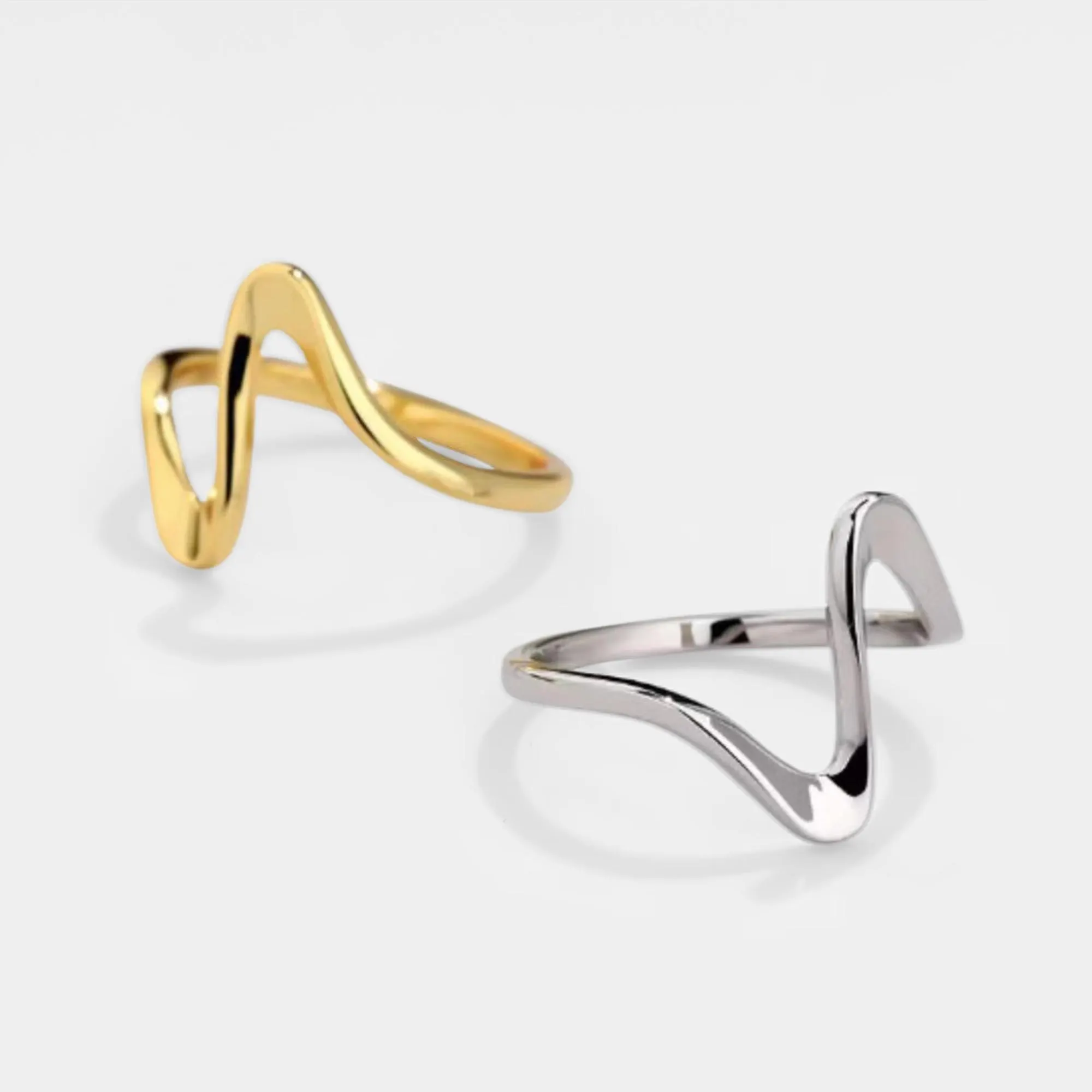 Perimade & Co. LLC – wholesale Band/Stackad Ring – Ocean Sea Wave Beach Stapelring i 925 Sterling Silver6