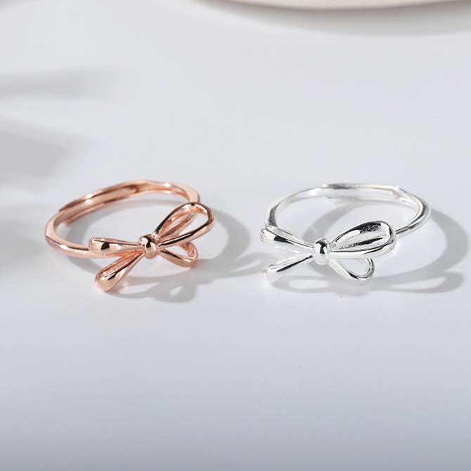 Perimade & Co. LLC - Wholesale Band/Stacked Ring - Bow Tie Bowknot Stacking Ring in 925 Sterling Silver3