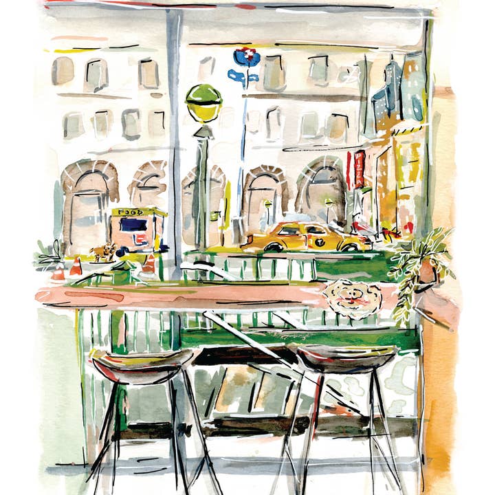 A Glimpse of New York Art Print for wholesale by Rachel Reynolds Art