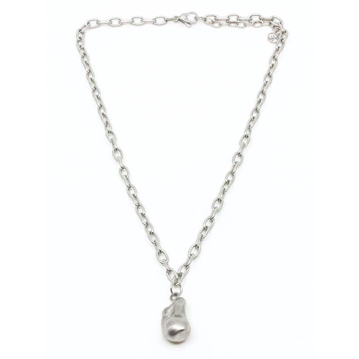 Chunky Pearl 45cm Halsband Silver for wholesale by 7East