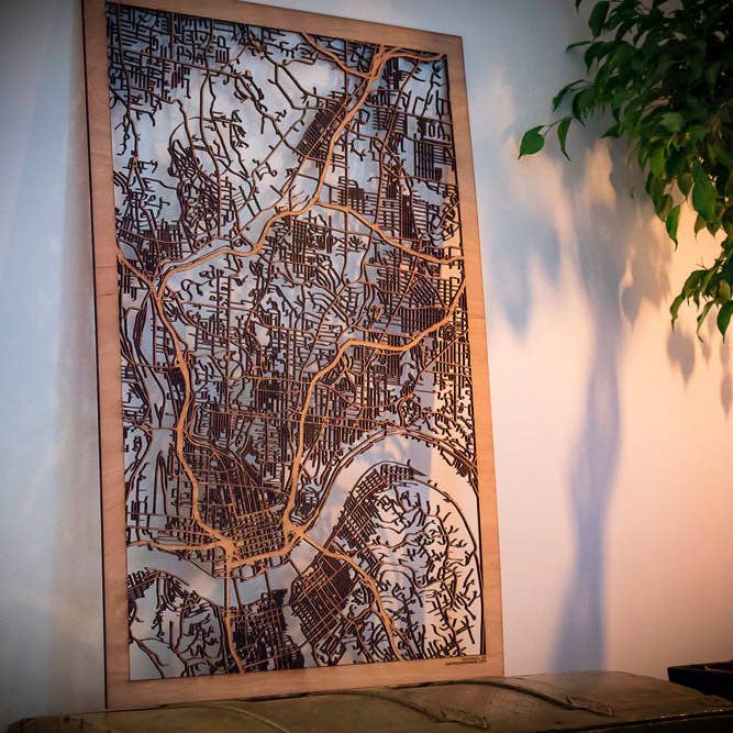 One Man One Garage - Wholesale Wall Accent - City Maps, Large 24x36" Perfect Housewarming Gift! Wooden Street Cutouts6