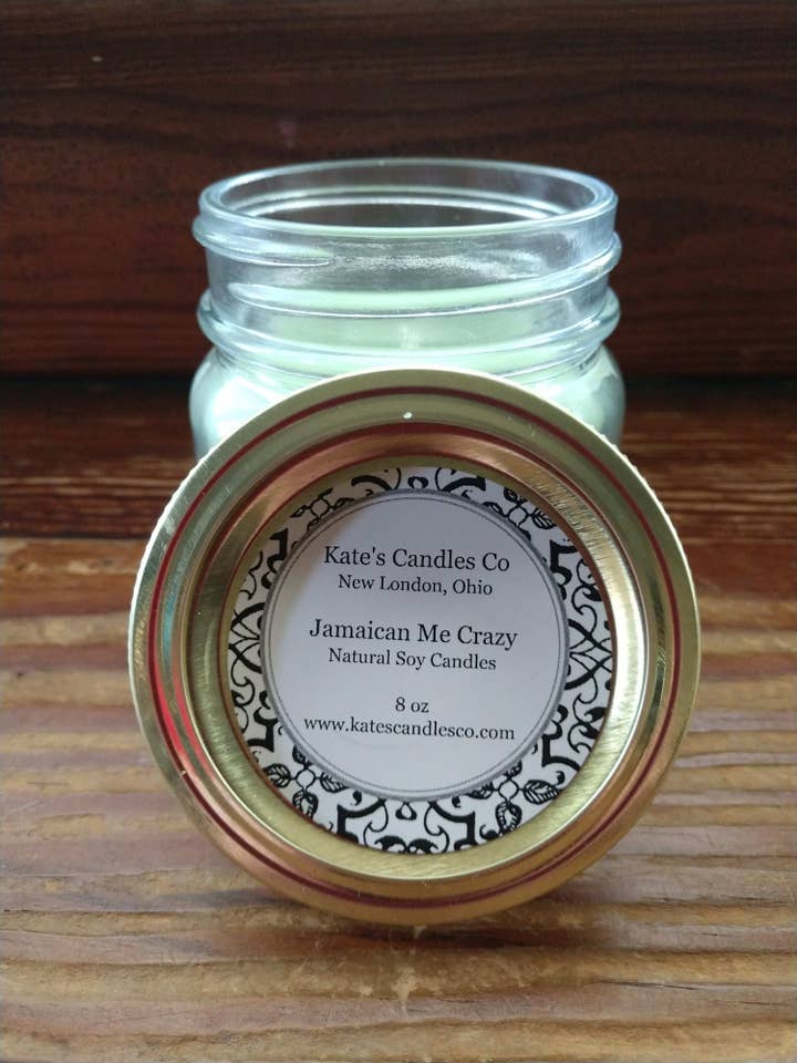 Jamaica Me Crazy Bougie soja pour la vente par Kate's Candles co